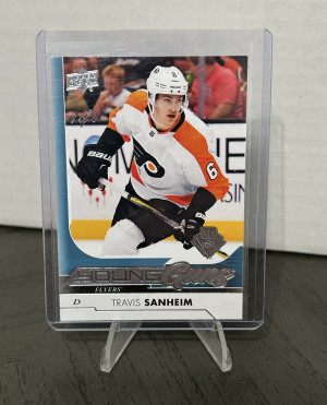 2017-18 UD Travis Sanheim Philadelphia Flyers 1 Of 1 Young Guns 30th Anniversary front