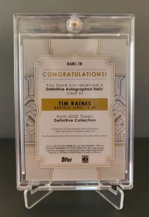 2020 Topps Definitive - Tim Raines /5 Purple DARC-TR back