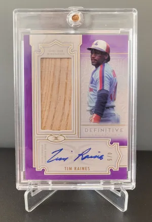 2020 Topps Definitive - Tim Raines /5 Purple DARC-TR front