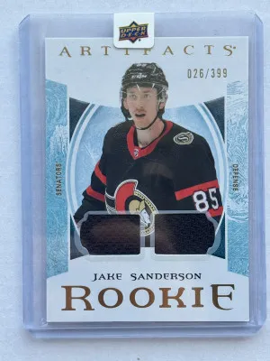 2023-24 Artifacts Rookie Materials Jake Sanderson /399 front