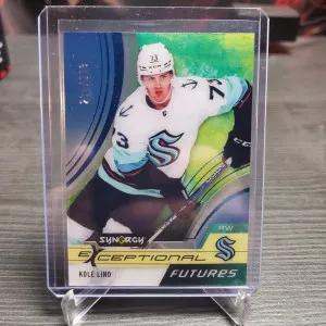 2021-22 Upper Deck Synergy Exceptional Futures Blue #EF-KL Kole Lind /299 RC front