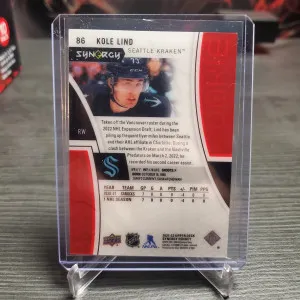 2021-22 Upper Deck Synergy Red #86 Tier 1 Rookies Kole Lind RC back
