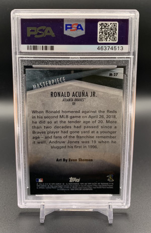 2018 Topps Gallery Masterpiece Ronald Acuña Jr. Rookie Card PSA 9 back