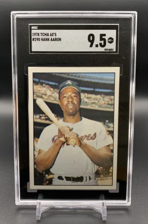 1978 Hank Aaron 60’s TCMA Green Back Card - SGC 9.5 front