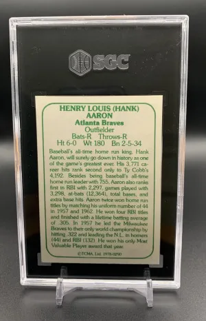 1978 Hank Aaron 60’s TCMA Green Back Card - SGC 9.5 back