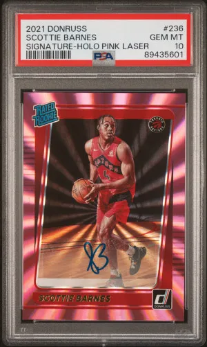 2021 Panini Donruss Scottie Barnes Signature-Holo Pink Laser front