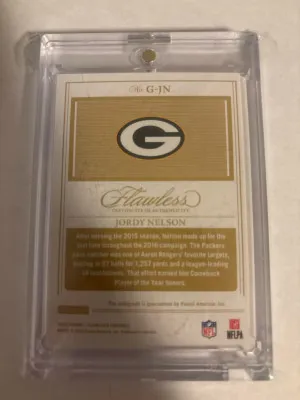 Jordy Nelson Flawless Greats Auto 10/10 back