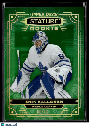 Erik Kallgren 50/66 Rookie Upper Deck Stature Photo Variant Green 2022-23 #147 front