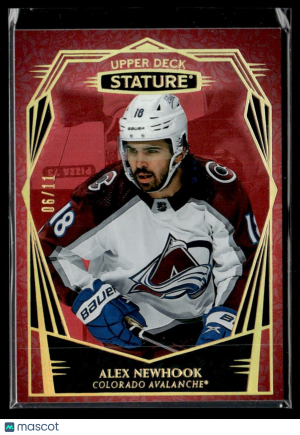 Alex Newhook 06/11 Upper Deck Stature Design Photo Variant Red 2022-23 #89 front