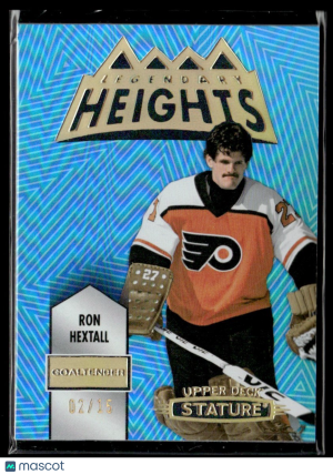 Ron Hextall 02/15 Auto Upper Deck Stature Legendary Heights Blue 2021-22 #LH-5 front