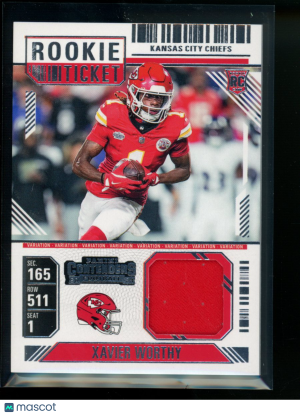 2025 Panini Contenders Rookie Ticket Xavier Worthy #RTS-XWY RC Patch Football front