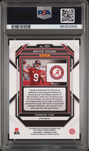 2023 Panini Prizm Draft Picks Bryce Young Gold Ice back