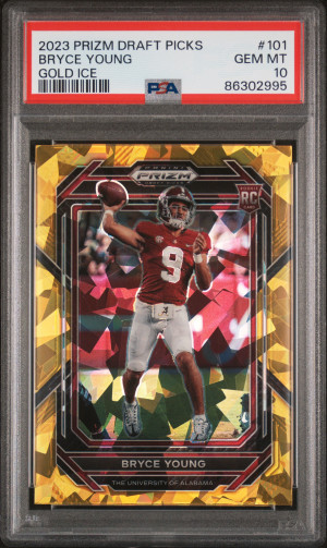 2023 Panini Prizm Draft Picks Bryce Young Gold Ice front