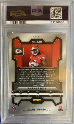 2023 Prizm Rashee Rice Image Variation No Huddle Disco PSA 10 back