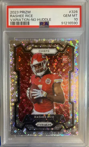 2023 Prizm Rashee Rice Image Variation No Huddle Disco PSA 10 front