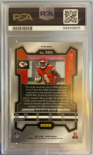 2023 Prizm Rashee Rice Orange #/249 PSA 10 back
