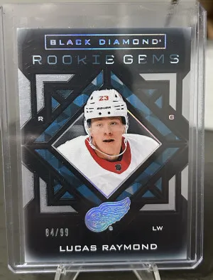 21-22 Black Diamond Lucas Raymond Rookie Gems /99 front