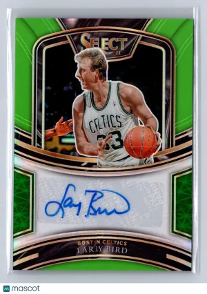 2020-21 Panini Select Larry Bird Neon Green Auto /35 #SG-LBD front