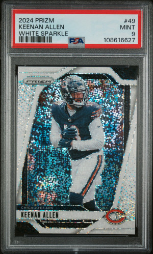2024 Panini Prizm Keenan Allen White Sparkle Prizm front