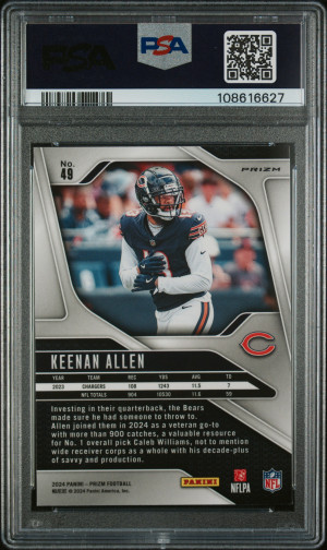 2024 Panini Prizm Keenan Allen White Sparkle Prizm back