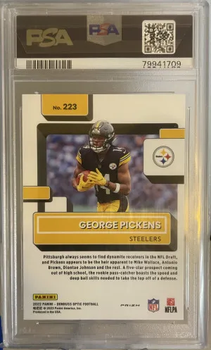 2022 Optic George Pickens Pink Holo PSA 10 back