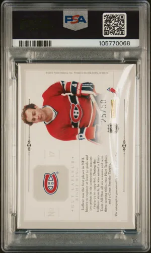 2010 Panini Dominion Nifty 50 Autographs Guy Lafleur Nifty 50 Autographs back