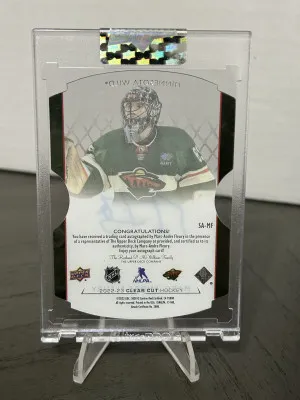 22-23 UD Clear Cut Marc Andre Fleury Stoppers Auto /99 back