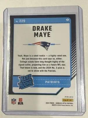 2024 Optic H2 Red Drake Maye back