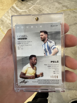 Lionel Messi / Pele Exclusive Legends Leaf /20 back
