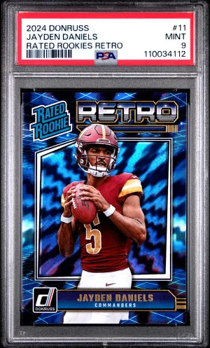 2024 Panini Donruss Rated Rookies Retro Jayden Daniels front