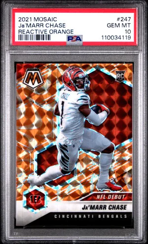 2021 Panini Mosaic Ja’marr Chase Reactive Orange front