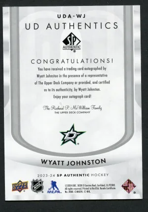 23-24 UD Authentics auto Wyatt Johnston back