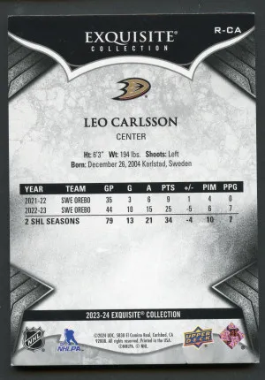 23-2UD Exquisite rookies Leo Carlsson /99 back