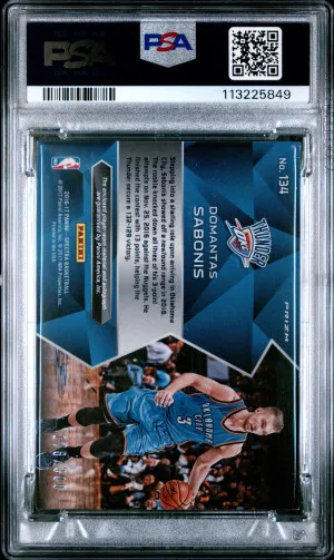 2016 Panini Spectra Domantas Sabonis Autograph Jersey back