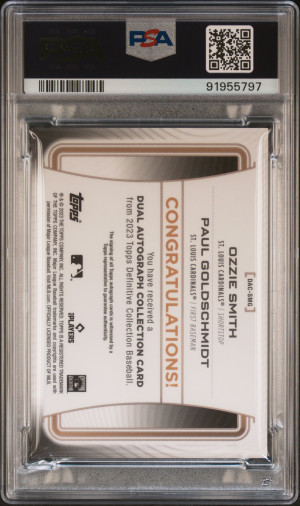 2023 Topps Definitive Collection Dual Autograph Collection Smith/Goldschmidt back