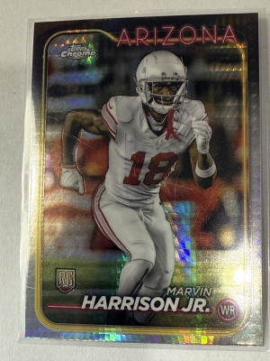 2024 Topps Chrome Marvin Harrison Jr Rookie Refractor front