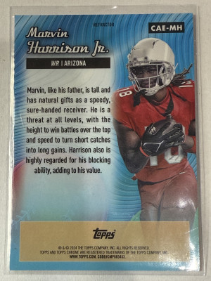 2024 Topps Chrome Marvin Harrison Jr Rookie All-Etch back
