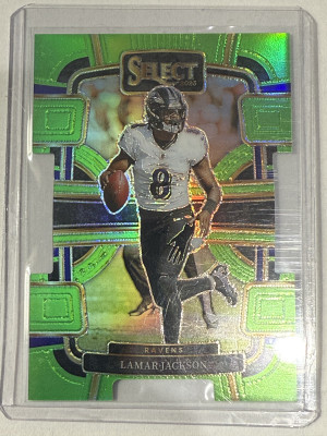 2023 Select Concourse Die-Cut Lamar Jackson Green Prizm front