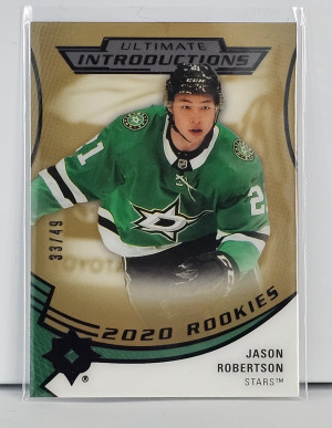 2020-21 Ultimate Introductions Gold Rookie Jason Robertson  /49 front