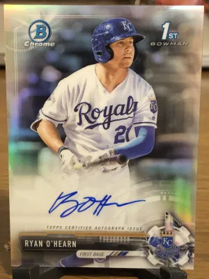 2017 Bowman Chrome 1st Bowman Ryan O’Hearn Refractor On Card Autograph Numbered 058/499 front