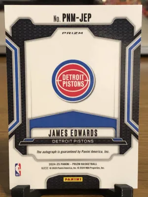 2024 Prizm Silver #PNM-JEP  James Edwards Autograph back