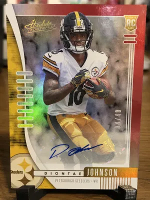 2019 Absolute #113 Diontae Johnson Rookie Autograph Numbered 04/40 front