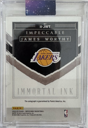 James Worthy Immortal Ink Auto /25 back