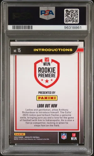 2023 Panini Absolute Introductions Anthony Richardson back