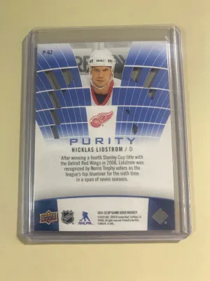 Nicklas Lidstrom 21-22 SP Game Used Purity /35 back