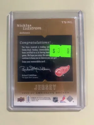 Nicklas Lidstrom 08-09 Artifacts Treasured Swatches back