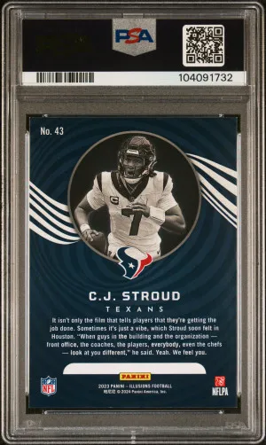 2023 Panini Illusions Cj Stroud Trophy Collection Emerald back