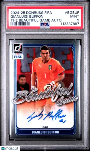 Gianluigi Buffon 2024-25 Panini Donruss FIFA The Beautiful Game Autographs PSA 9 front
