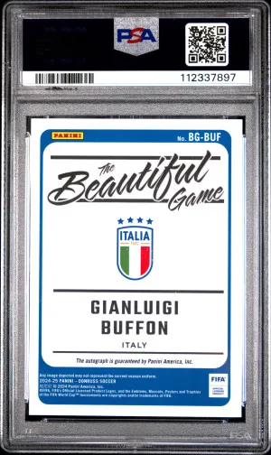 Gianluigi Buffon 2024-25 Panini Donruss FIFA The Beautiful Game Autographs PSA 9 back