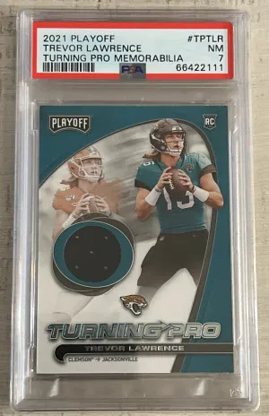 2021 Panini Playoff Turning Pro Memorabilia Trevor Lawrence Turning Pro Memorabilia front